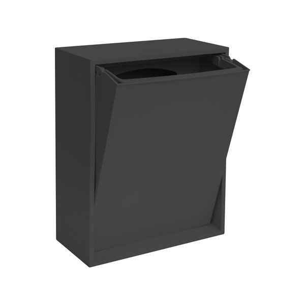 Cestino per la spazzatura nero in plastica riciclata per raccolta differenziata/da parete Recycling Box – ReCollector