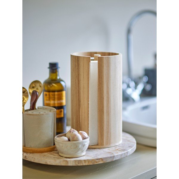 Portarotolo da cucina verticale di colore naturale in legno ø 14,5 cm Celian – Bloomingville-image-1