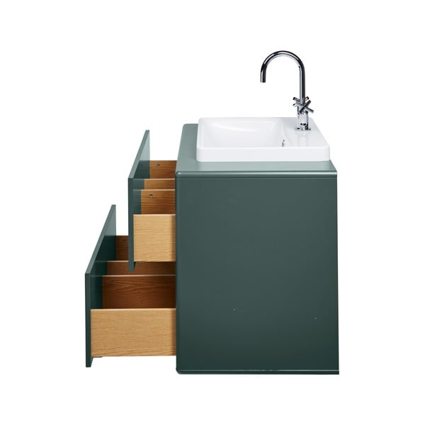Mobile sospeso verde scuro con lavabo senza miscelatore 80x62 cm Color Bath - Tom Tailor-image-4