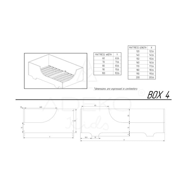 Letto per bambini in legno di pino BOX 4, 90 x 200 cm Mila Box 4 - Adeko-image-2