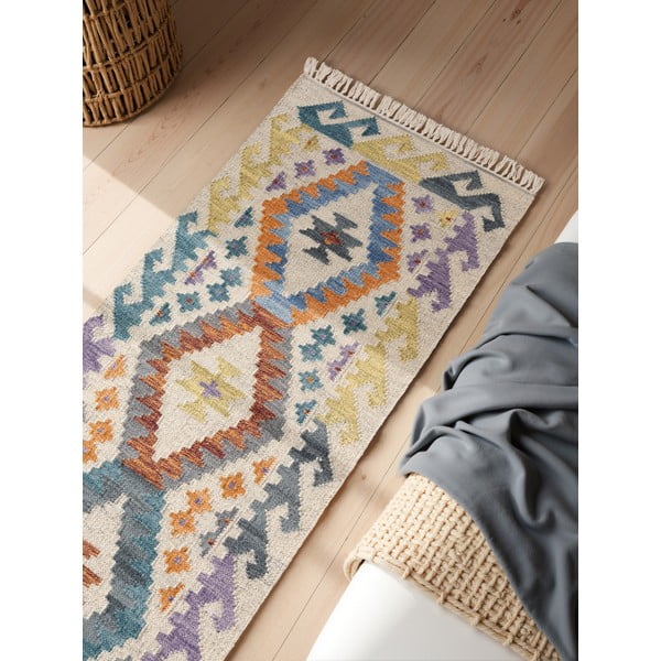 Passatoia in lana reversibile/tessuta a mano 60x190 cm Kamal Oasis – Nouristan-image-2