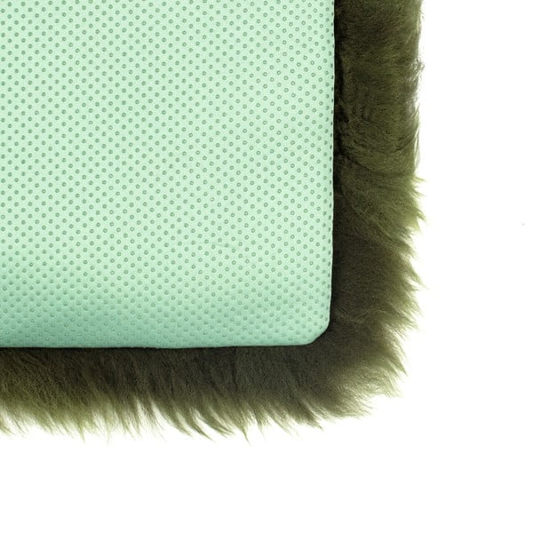 Cuscino in pelle di pecora verde scuro per sedia da pranzo Zealand, 40 x 40 cm - Royal Dream-image-1