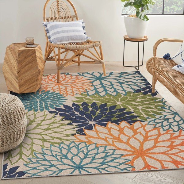 Tappeto lavabile in misto cotone 100x150 cm Geo Flowers - Conceptum Hypnose-image-1