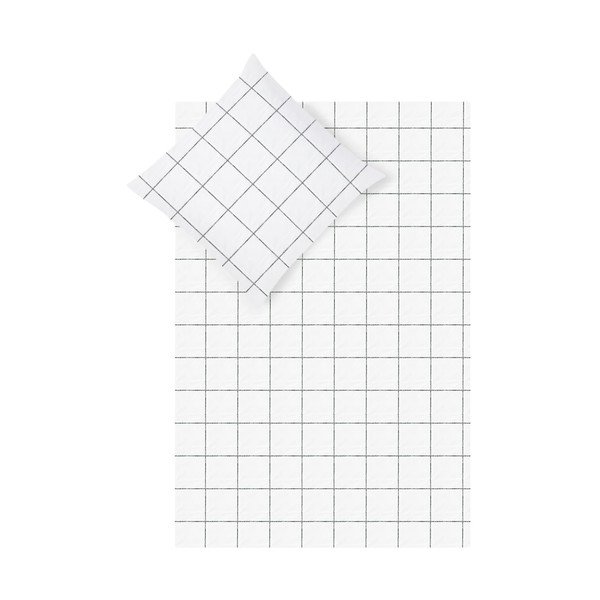 Biancheria da letto in cotone bianco e nero per letto singolo , 135 x 200 cm Juna - Westwing Collection