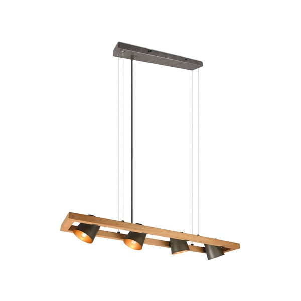 Lampadario in colore grigio-naturale Bell - Trio-image-2