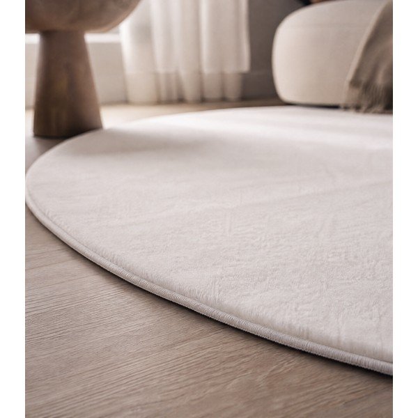 Tappeto rotondo lavabile crema ø 160 cm Pouffy - Ayyildiz Carpets-image-1