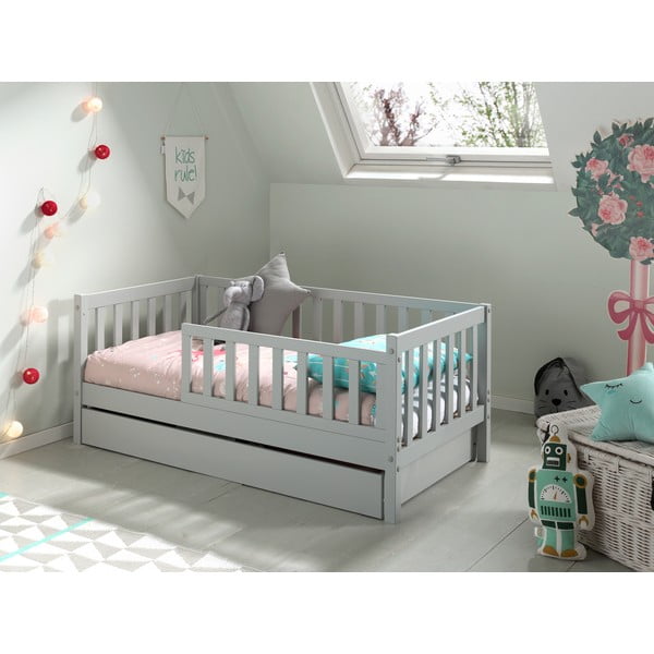 Letto Junior grigio per bambini, 70 x 140 cm Peuter - Vipack-image-2