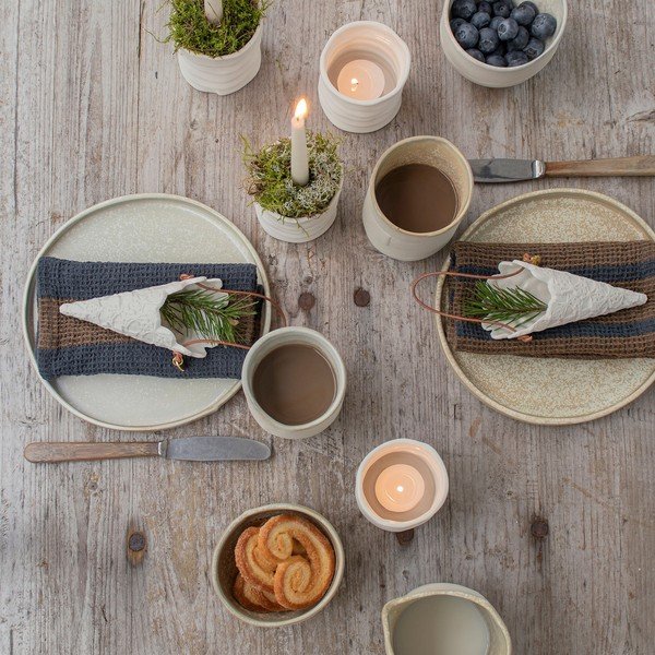 Tazze bianche e beige in set di 2 pezzi in pietra 0,3 l Sand Grain - Mette Ditmer Denmark-image-4