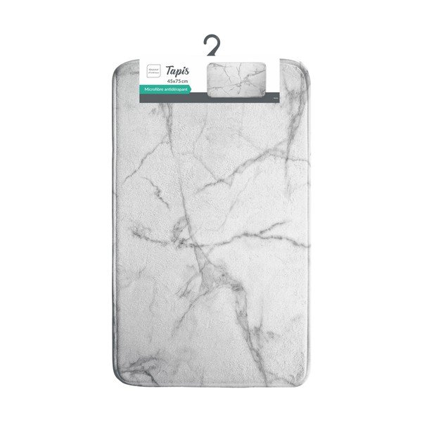 Tappetino per il bagno bianco/grigio in tessuto 45x75 cm Marbre – douceur d'intérieur-image-3