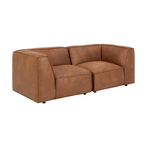 Divano in similpelle marrone cognac 208 cm Fairfield Kentucky - Bonami Selection-image-3