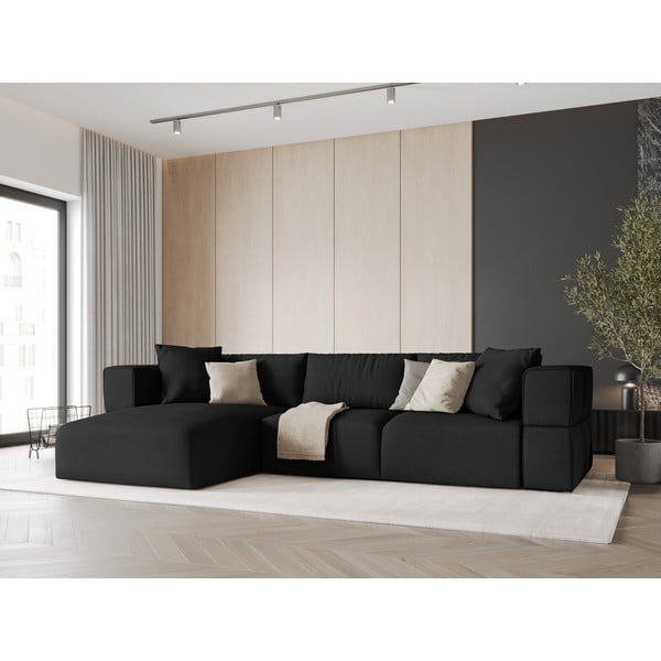 Divano angolare nero, angolo sinistro Esther - Milo Casa-image-1