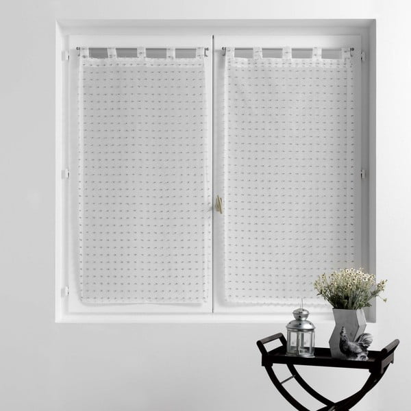 Set di 2 tende in voile bianco 60x90 cm Pomponella - douceur d'intérieur