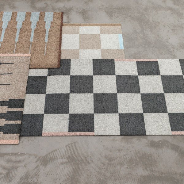 Tappeto lavabile bianco e nero 70x150 cm Square - Mette Ditmer Denmark-image-1