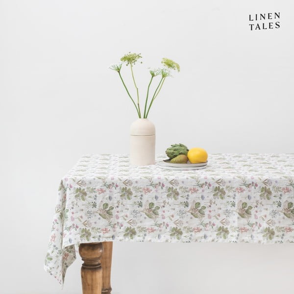 Tovaglia di lino 140x300 cm White Botany - Linen Tales