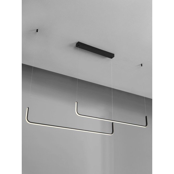Lampadario LED nero opaco in alluminio con intensità regolabile Strita – Nova Luce-image-2