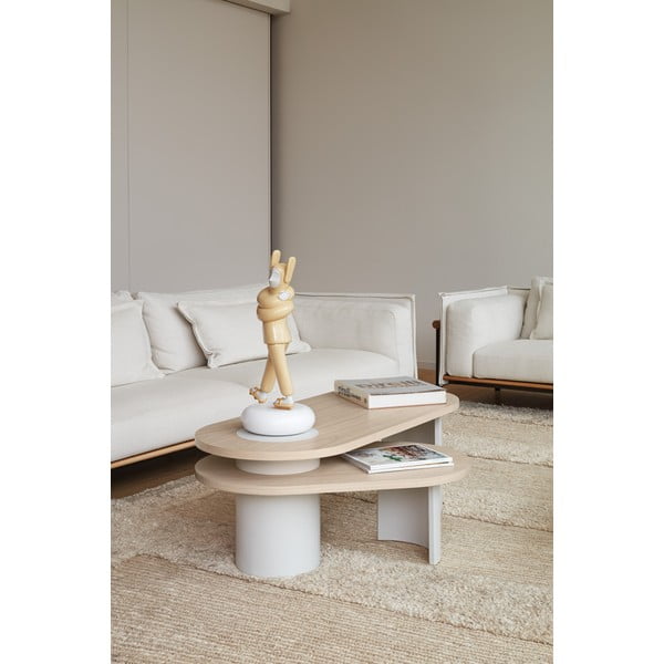 Tavolino da salotto color crema/di colore naturale con effetto frassino 50x120 cm Nori – Teulat-image-1