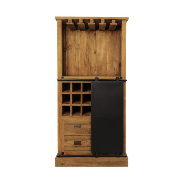 Portabottiglie in legno di teak per 18 bottiglie, 84x177 cm Blackburn - HSM collection