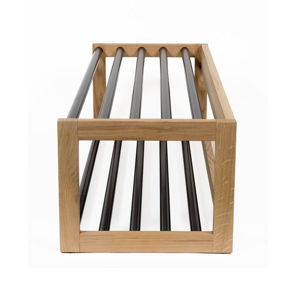 Scarpiera in metallo nero/naturale Slussen - Woodman-image-4