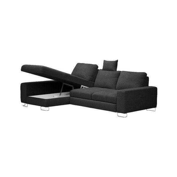 Divano letto angolare grigio scuro, angolo sinistro Alpha - Windsor & Co Sofas-image-3