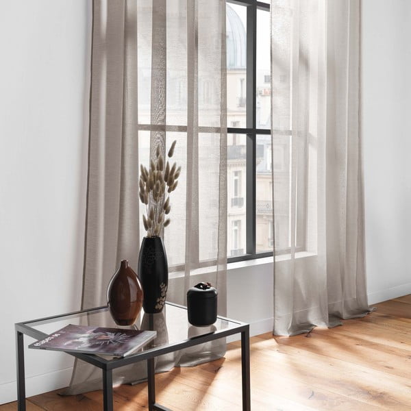 Tenda in voile marrone 140x240 cm Lissea - douceur d'intérieur-image-3