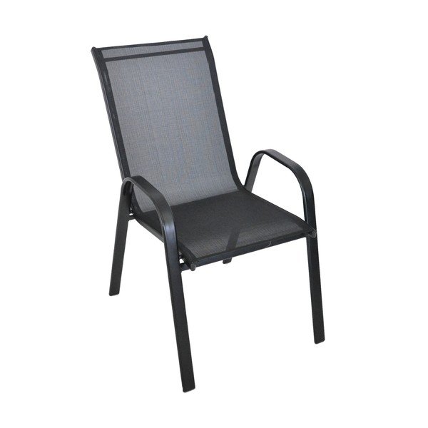 Sedia da esterno nera in metallo Sofie – Rojaplast