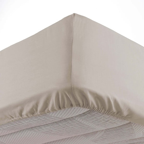 Lenzuolo beige in microfibra elasticizzata 90x190 cm Oscar - douceur d'intérieur-image-1