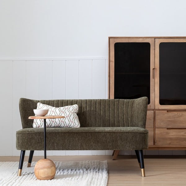 Divano verde con rivestimento in ciniglia 134 cm Glam – Ixia-image-3