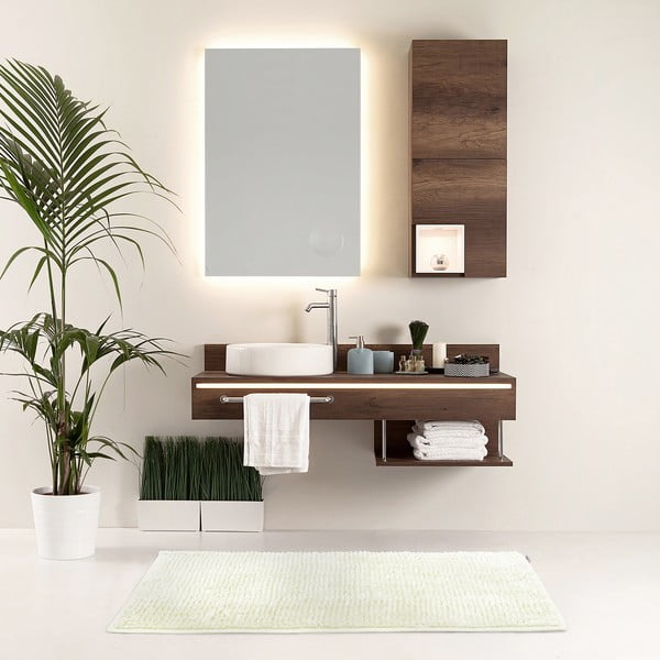 Tappeto da bagno bianco, 60 x 90 cm Bati - AmeliaHome-image-1