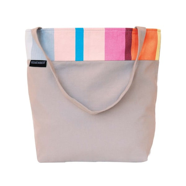 Borsa da spiaggia in cotone grigio Marina - Remember