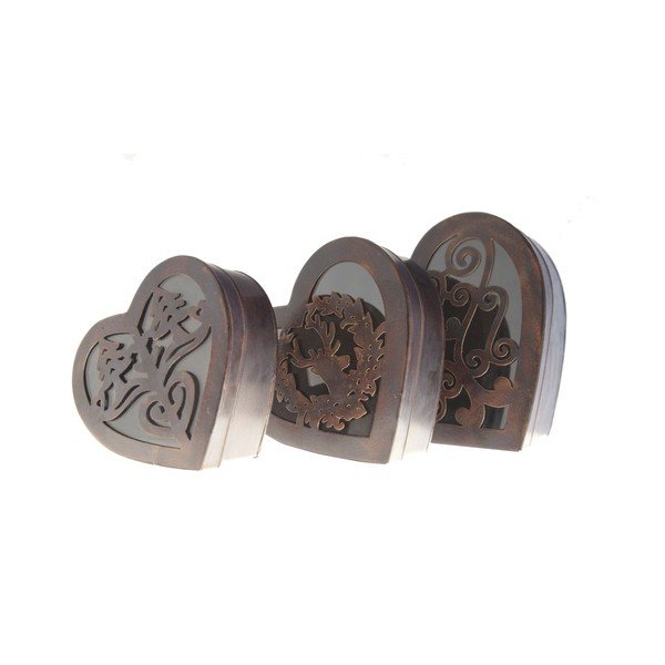 Set di 3 scatole di metallo Hearts Antic - Antic Line