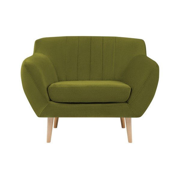 Poltrona in velluto verde Sardaigne - Mazzini Sofas