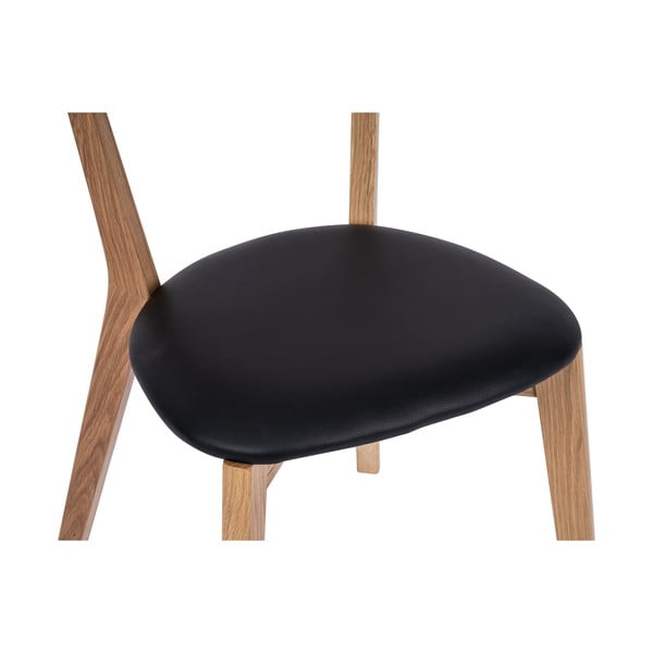 Sedia da pranzo in rovere con seduta nera Arch - Bonami Essentials-image-3