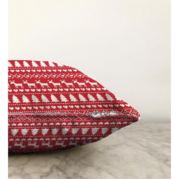 Federa natalizia in ciniglia Merry Christmas, 55 x 55 cm - Minimalist Cushion Covers-image-1