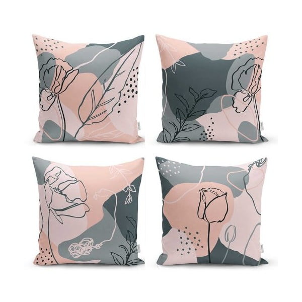 Set di 4 federe decorative Draw Art, 45 x 45 cm - Minimalist Cushion Covers