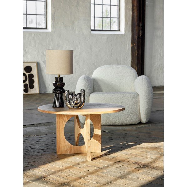 Tavolino da salotto rotondo di colore naturale con effetto abete ø 80 cm Alden – Bloomingville-image-3