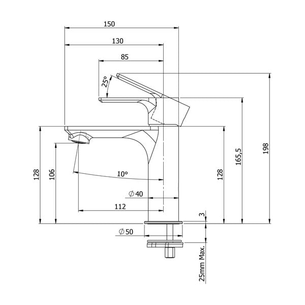 Rubinetto per lavandino bianco verticale Pax – Sapho-image-1