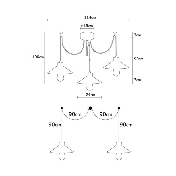 Lampadario con paralume in metallo ø 114 cm Manavgat – Opviq lights-image-2