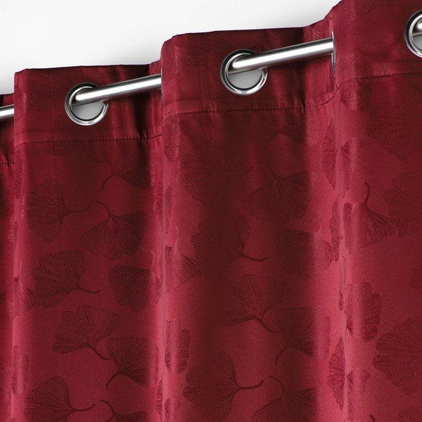 Tenda jacquard oscurante bordeaux 140x260 cm Lunella - douceur d'intérieur-image-1