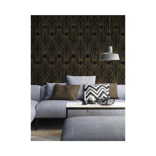 Carta da parati 52 cm x 300 cm Gold Geometry - Global Art Production-image-1