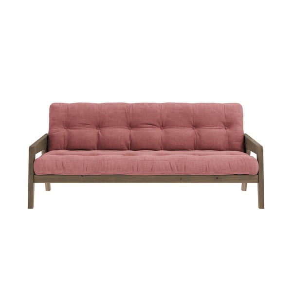 Divano letto in velluto a coste rosa 204 cm Grab Carob - Karup Design