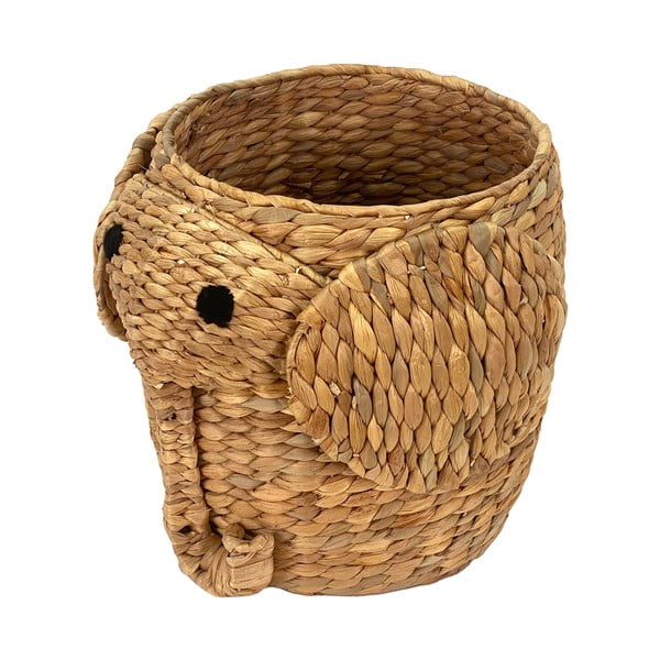 Cesto portagiochi da bambini in giacinto d'acqua di colore naturale ø 30x35 cm Elephant - Compactor-image-4