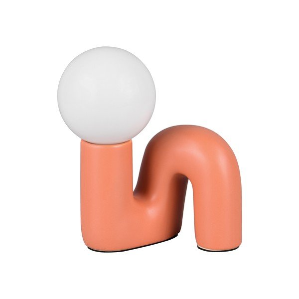 Lampada da tavolo arancione in ceramica (altezza totale 21,5 cm) Quinn – Reality