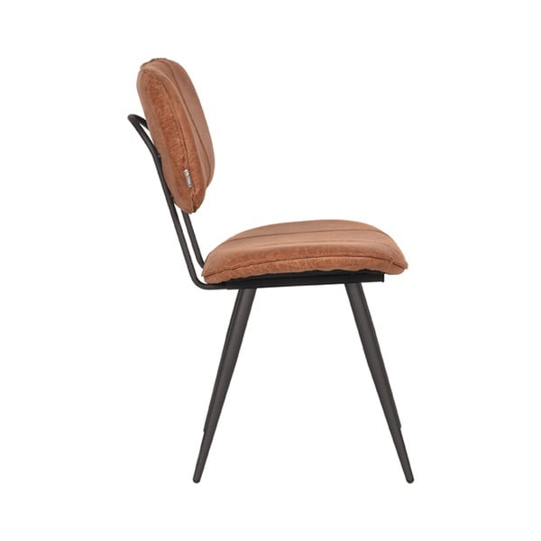 Set di 2 sedie da pranzo in pelle marrone cognac Fos - LABEL51-image-4