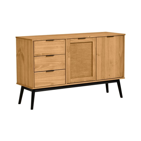 Credenza in legno di pino marrone, larghezza 130 cm Natasha - Marckeric-image-2