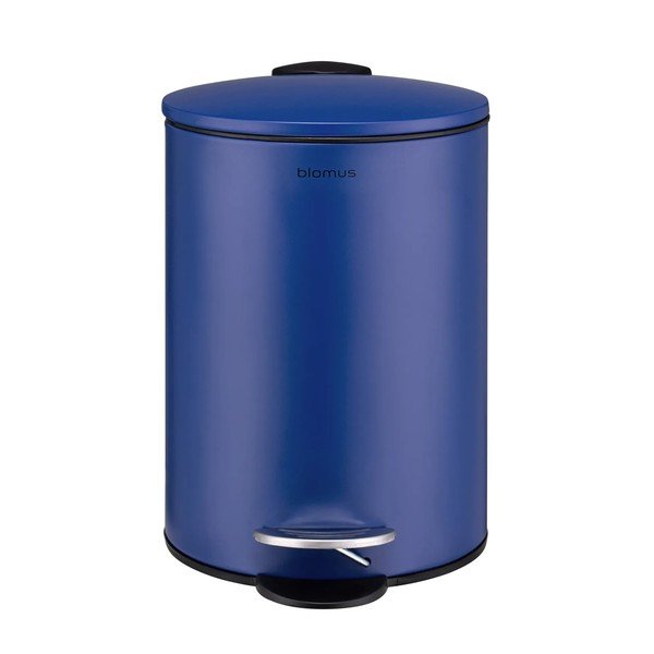 Cestino per la spazzatura blu in acciaio con pedale 3 l Tubo – Blomus