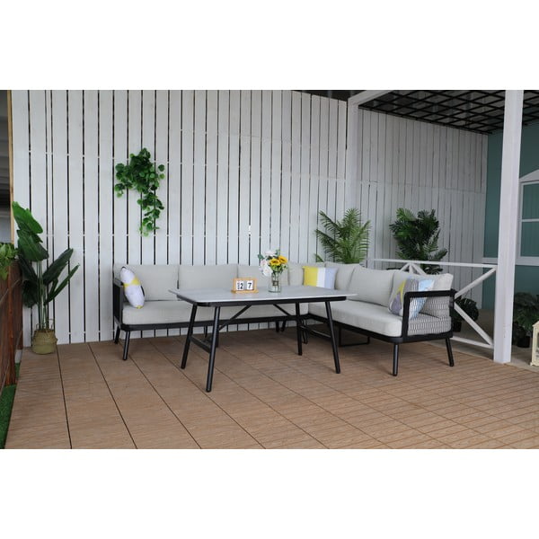 Set di mobili da giardino grigio in alluminio per 5 persone Edinburgh – Rojaplast-image-1