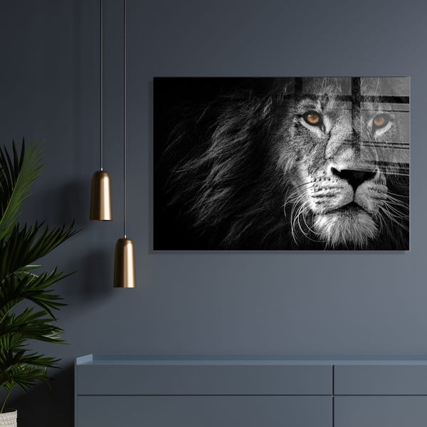 Pittura su vetro 70x50 cm Lion - Wallity-image-1