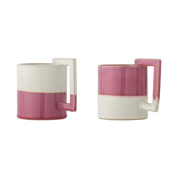 Tazze in set rosa/color crema in gres 2 pz 375 ml Ranya – Bloomingville-image-2