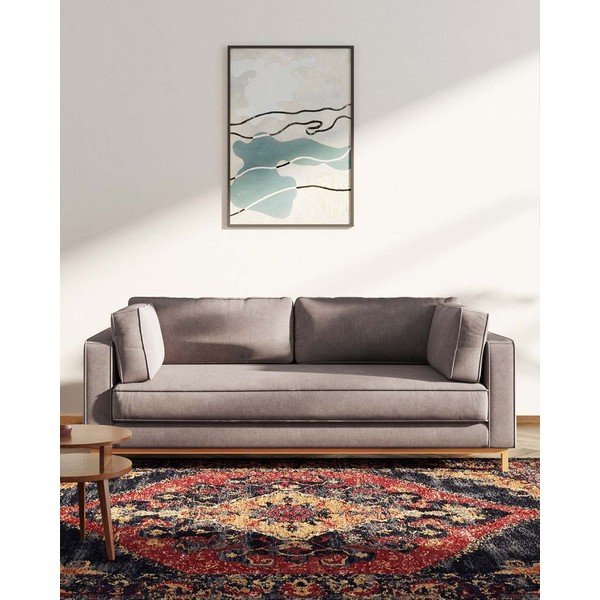 Divano in velluto marrone chiaro 222 cm Celerio - Ame Yens-image-1