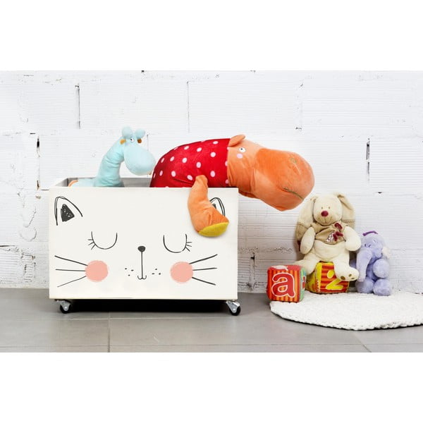 Cassetta di legno su ruote Gatto - Little Nice Things-image-1